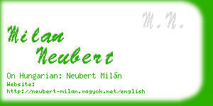 milan neubert business card